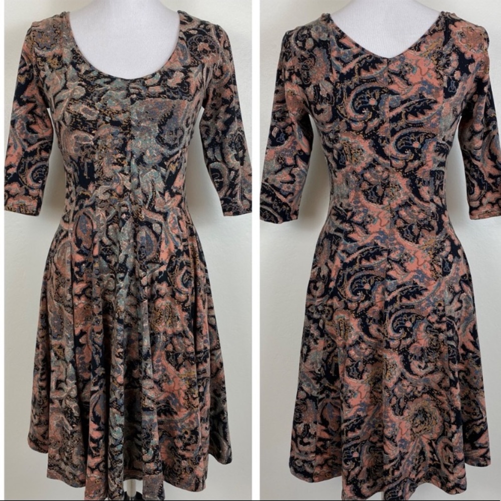 Peruvian Connection Printed Fit & Flare Dress
